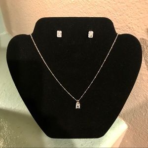 Crislu 925 sterling cz pendant & earrings.